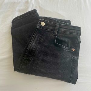 Zara gray/black hi-rise straight/skinny jeans